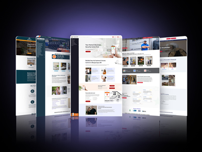 Collage of custom designed website